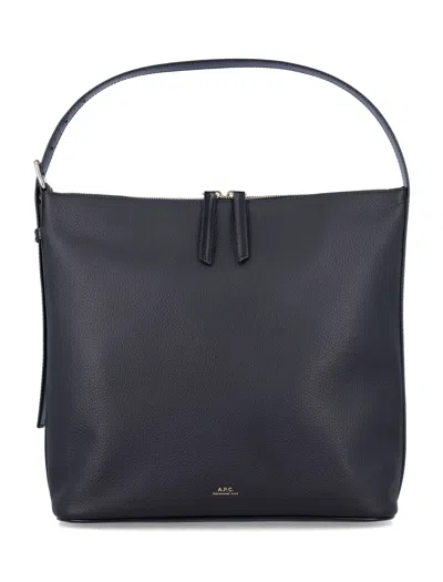 A.p.c. A. P.c. Vera Smooth Leather Shoulder Bag With Double Zip In Nero