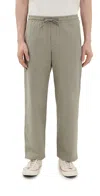 Apc A. P.c. Cotton Drawstring Vincent Trousers In Kae Grey Green