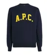 Apc A. P.c. Virgin Wool Logo Sweater In White
