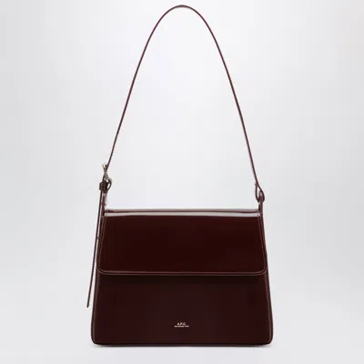 A.p.c. A. P.c. Virginie Mini Burgundy Leather Shoulder Bag With Magnetic Flap
