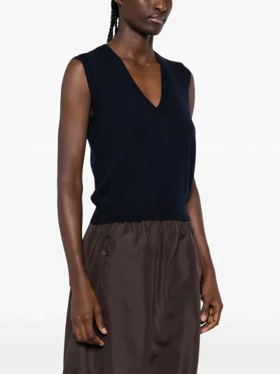 A.p.c. A. P.c. V-neck Ribbed Wool Sweater In Animal Print