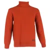 APC A. P.C. WALTER TURTLENECK SWEATER IN ORANGE VIRGIN WOOL