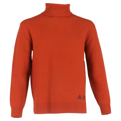 Apc A. P.c. Walter Turtleneck Sweater In Orange Virgin Wool