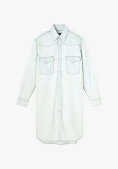 A.p.c. A. P.c. Western Dress 38 Light Wash In Brown