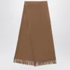 Apc Alix Brodée Logo-embroidered Scarf In Brown