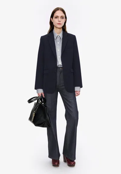 Apc A. P.c. Women's Annie Jacket Size: 40 In Dark Navy Blue In Black