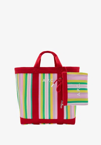 A.p.c. A. P.c. Women's Blueberry Tote Bag One Size In Rose / Multicolor