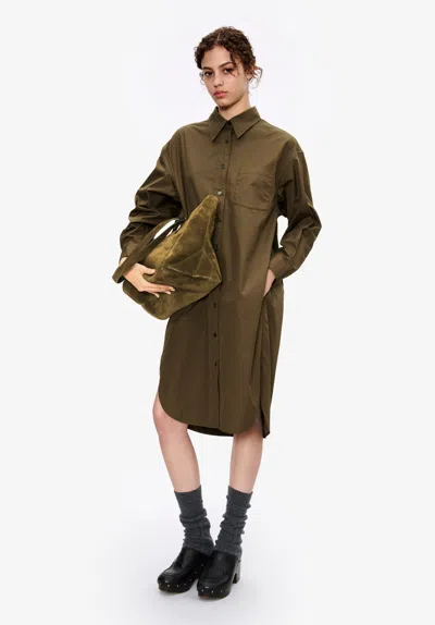 Apc A. P.c. Women's Carola Dress Size: 42 In Khaki Green