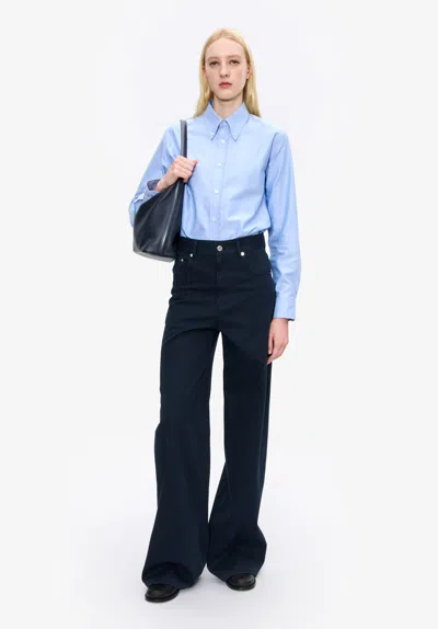 Apc A. P.c. Women's Clyde Pants Size: 31 In Dark Navy Blue In Animal Print