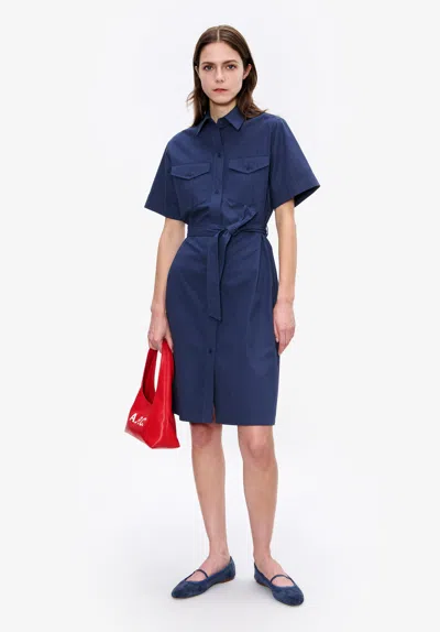 Apc A. P.c. Women's Evy Dress Size: 40 In Dark Navy Blue