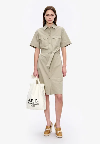 Apc A. P.c. Women's Evy Dress Size: 42 In Sage Green