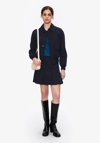 Apc A. P.c. Women's Jacket With Raglan Sleeves Size: 40 In Dark Navy Blue