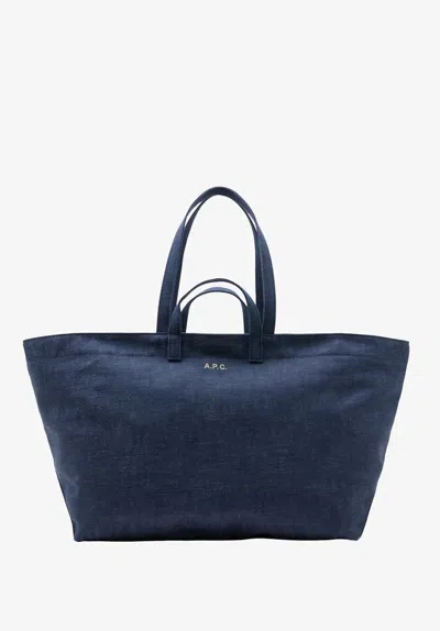 Apc A. P.c. Women's Le Drummer Canvas Bag One Size In Blue