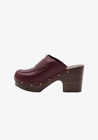 Apc A. P.c. Women's Les Sabots Size: Eu36-w6 In Amarena Cherry In Burgundy