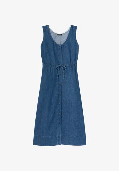Apc A. P.c. Women's Shirt Dress Size: 38 In Blue In Black