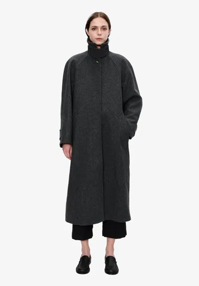 Apc A. P.c. Women's Solid-colour Coat With Raglan Sleeves Size: 34 In Anthracite In Black