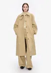 Apc A. P.c. Women's Solid-colour Coat With Raglan Sleeves Size: 34 In Beige In Neutral