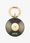 Apc A. P.c. Women's Vinyl Key Ring One Size In Black In Gold