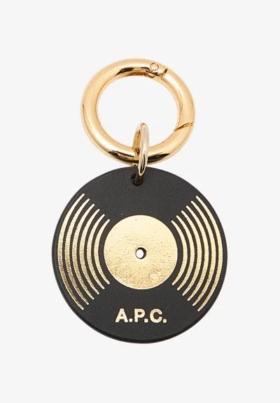 Apc A. P.c. Women's Vinyl Key Ring One Size In Black In Gold
