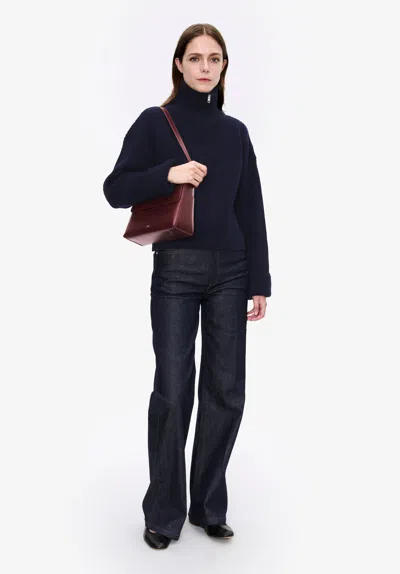 Apc A. P.c. Women's Wide-rib Sweater Size: Small In Dark Navy Blue
