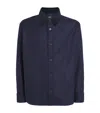 Apc Wool-blend Corduroy-collar Overshirt In Blue