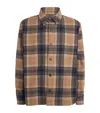 Apc Bobby Oversized Checked Wool-blend Flannel Overshirt In Brown
