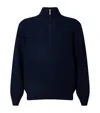 Apc Mock-neck Half-zip Cotton Jumper In Blue