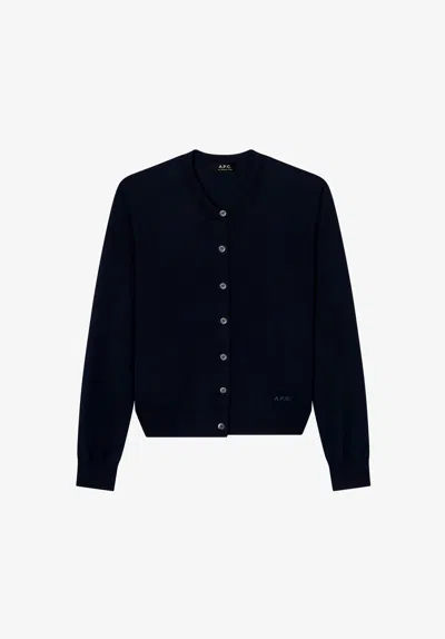 A.p.c. A. P.c. Wool Cardigan Xs Navy Blue In Multi
