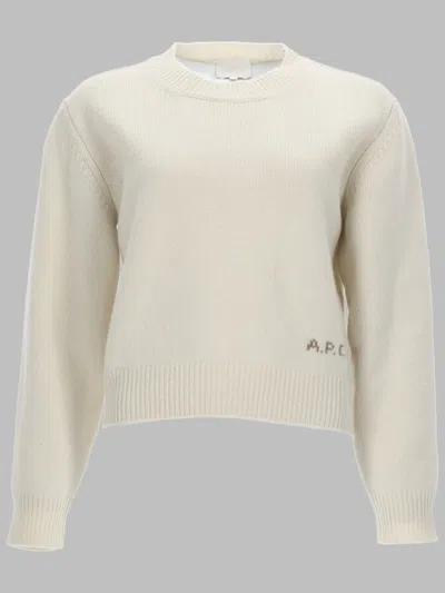A.p.c. A. P.c. Wool Logo Sweater For Women - Anna Style In Gray