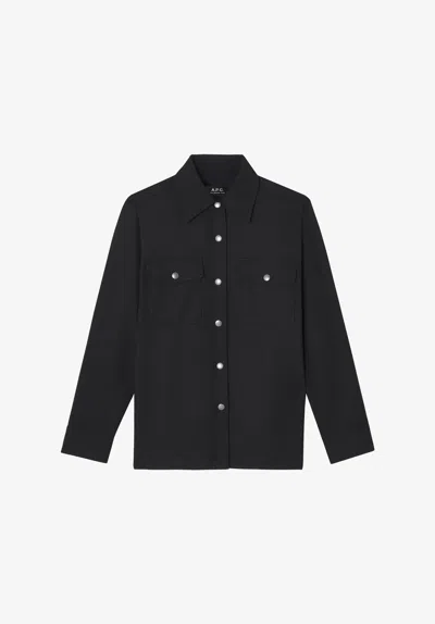 A.p.c. A. P.c. Wool Overshirt 42 Black