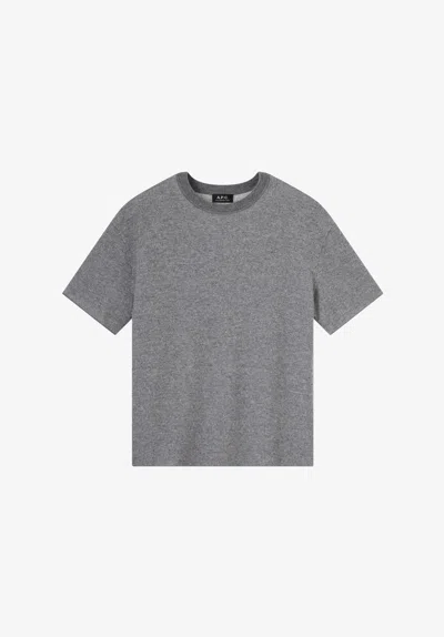 A.p.c. A. P.c. Wool T-shirt Xxl Charcoal Grey In Gray