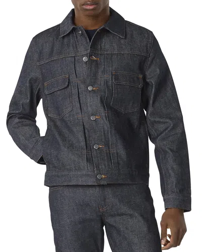 Apc A.p.c. Classic Indigo Denim Jacket With Structured Silhouette In Blue