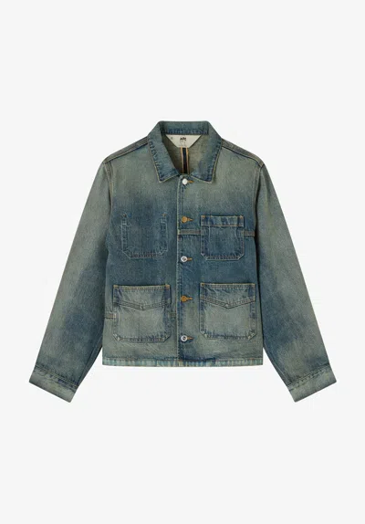 A.p.c. A. P.c. X Brain Dead Selvedge Chore Jacket Xxl Blue