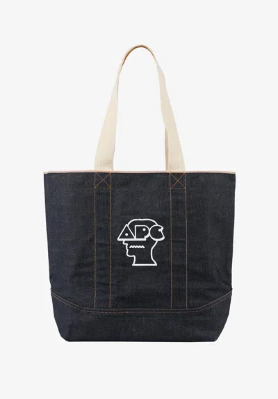 A.p.c. A. P.c. X Brain Dead Tote Bag One Size Indigo In Black