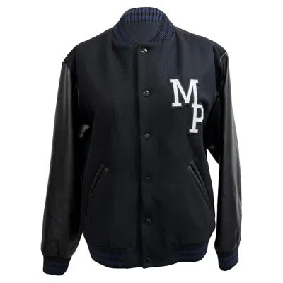 Apc A. P.c. X Jean Touitou Miss Rayon Varsity Jacket In Black Wool