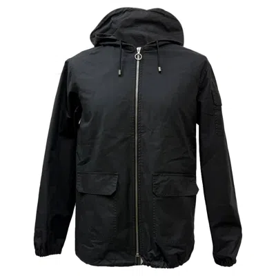 Apc A. P.c. Zipped Hooded Jacket With Pockets In Black Cotton