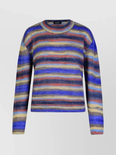 Apc A.p.c. 'abby' Multicolor Mohair Blend Sweater In Iaa Blue