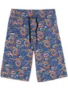 Apc Abstract-print Deck Shorts In 蓝色