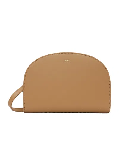 Apc Adjustable Shoulder Strap Logo Shoulder Bag In Brown