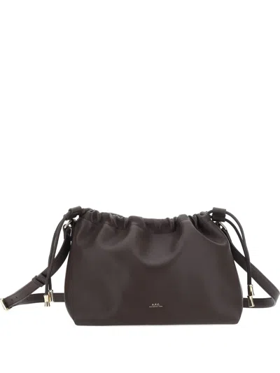 Apc Adjustable-strap Drawstring Shoulder Bag In Brown
