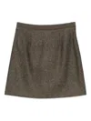 Apc Adriana Tweed Mini Skirt In Brown