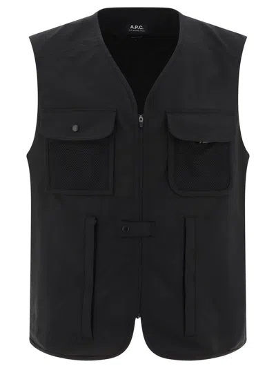 Apc A.p.c. Alban Pocket Detailed Vest In Black
