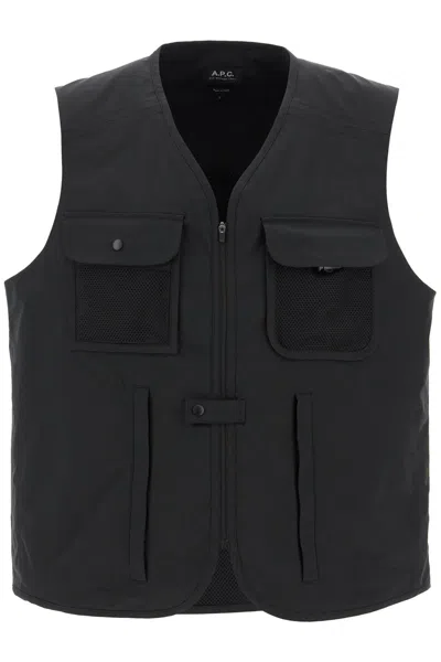 Apc A.p.c. "alban Technical Fabric Vest For Men In Black
