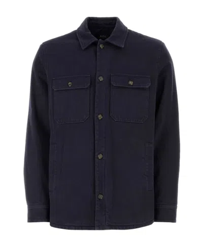 Apc Alessio Cotton Shirt Jacket In Black