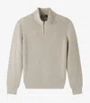 Apc Mock-neck Half-zip Cotton Jumper In Aae - Putty