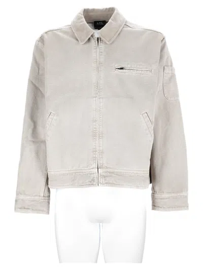 A.p.c. Alexis Cropped Cotton Zippered Pocket Jacket In Multi