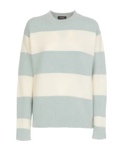 Apc Alice Horizontal-stripe Knitted Jumper In White