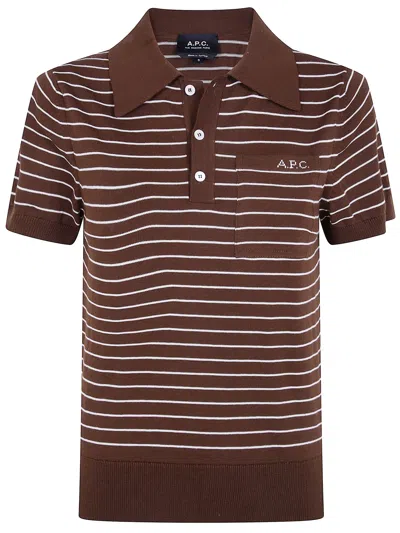 A.p.c. "aline" Polo Shirt In Brown