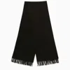 Apc A.p.c. Alix Brodée Black Virgin Wool Scarf