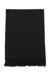 Apc A.p.c. Alix Brodée Black Virgin Wool Scarf